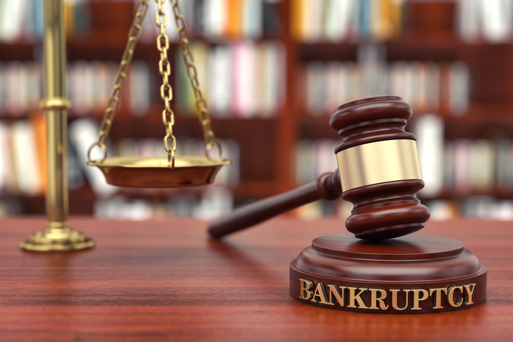 Bankruptcy Law Judges Hammer With Bankruptcy Written On It